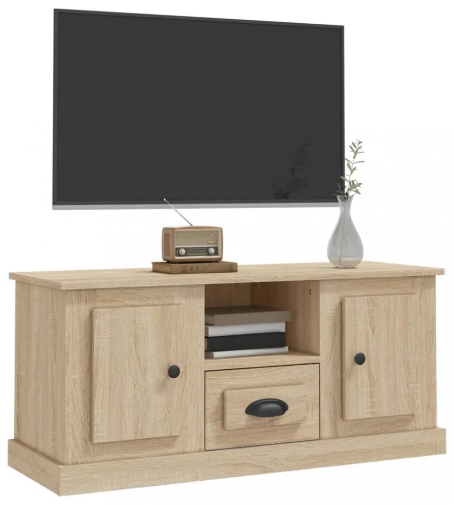 sonoma tölgy színű szerelt fa fali TV-szekrény 100x35,5x45 cm