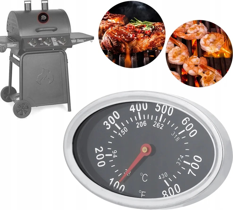 Bbq Füstölő Sütő Hőmérő 33°C-430°C