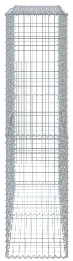 horganyzott vas gabion kosár fedéllel 200 x 50 x 200 cm