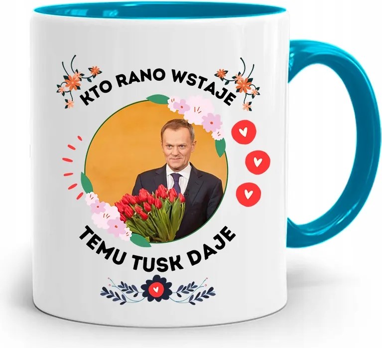 Donald Tusk Kék Bögre Platform Ajándék fényképes nyomtatással