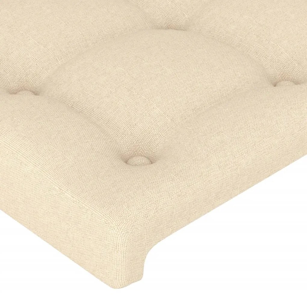 krémszínű szövet LED-es fejtámla 203x16x118/128 cm