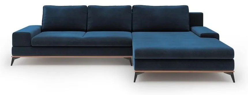 Astre királykék bársony kinyitható sarokkanapé, jobb oldali - Windsor & Co Sofas