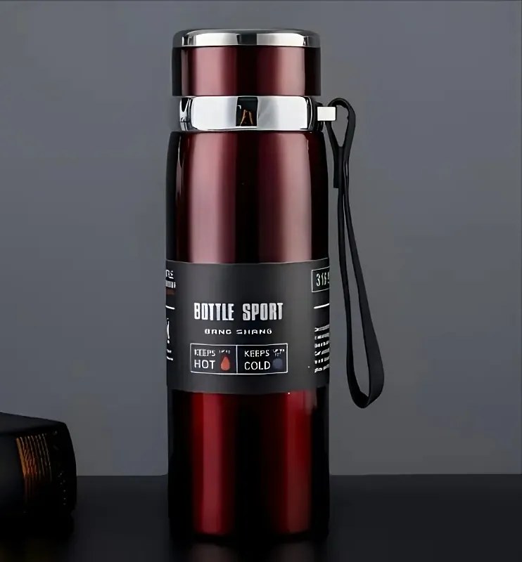 Termosz 1 literes| Rozsdamentes acél| Bordó| As