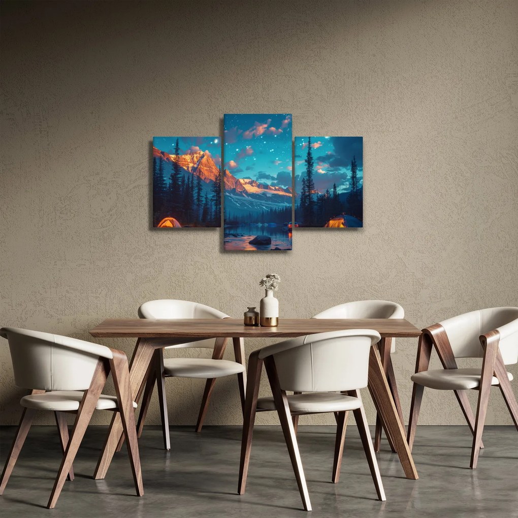 Kép - Kempingezés a hegyekben (90x60 cm)