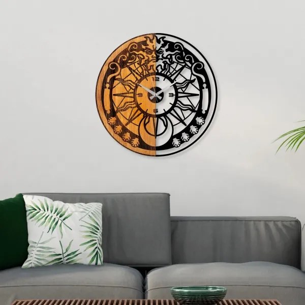 Fali óra 56 cm átmérő, 1xAA, fa/fém kivitel