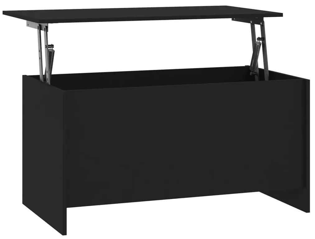 Fekete szerelt fa dohányzóasztal 102 x 55,5 x 52,5 cm