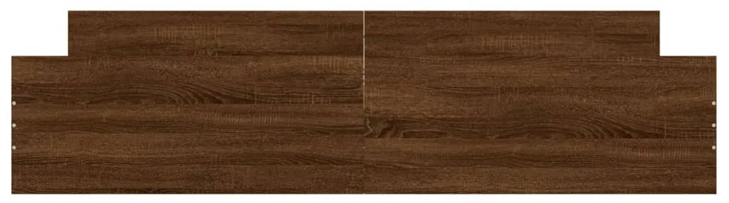 barna tölgyszínű fém ágykeret fej- és lábtámlával 200 x 200 cm