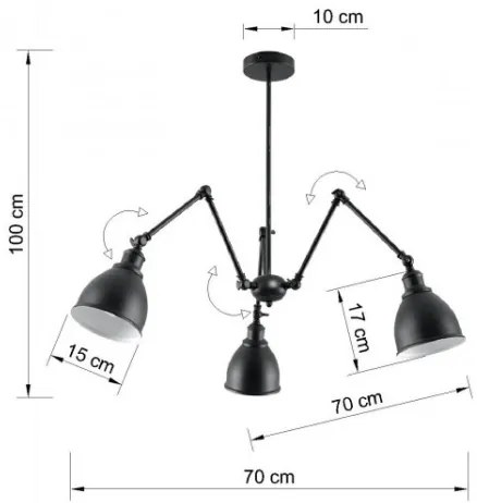 Csillár STARK SHADE 3xE27/60W/230V