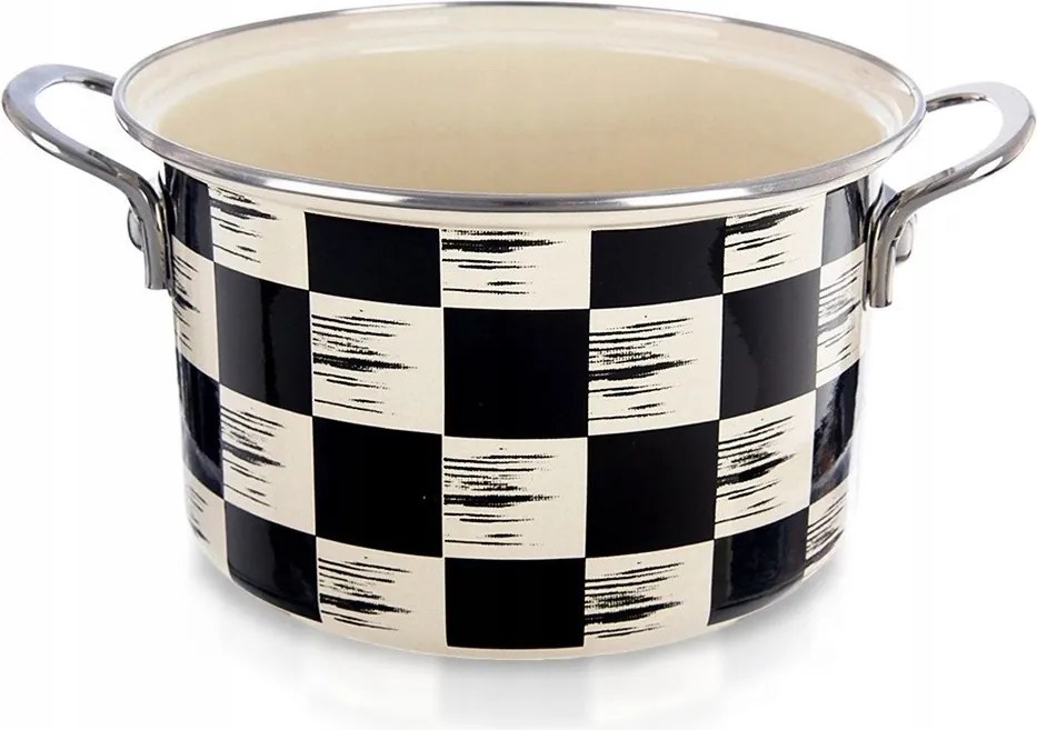 Zománcozott fazék 4 L Orion Sakktábla 22 cm Indukciós Mosogatógép