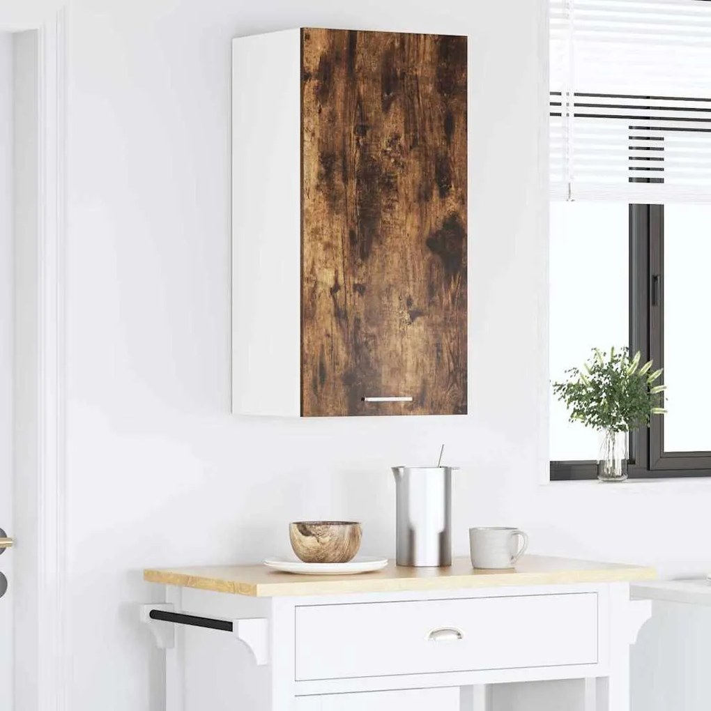 Függő szekrény Riga Füstölt tölgy és fehér 40 x 31 x 80 cm