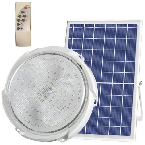 NAPELEMES MENNYEZETI LÁMPA, KÜLÖNÁLLÓ NAPELEM PANELLEL - KEREK, 100W 50W 200W 300W Választható