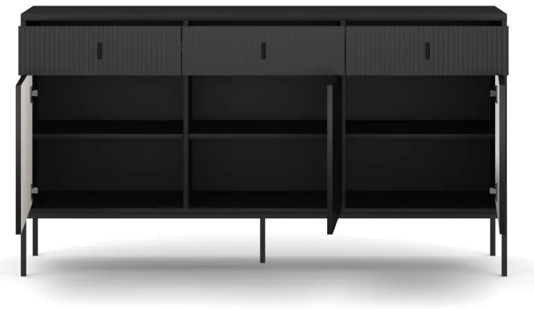 Komód Fekete Színben MAGGIORE MA03. 155 cm.