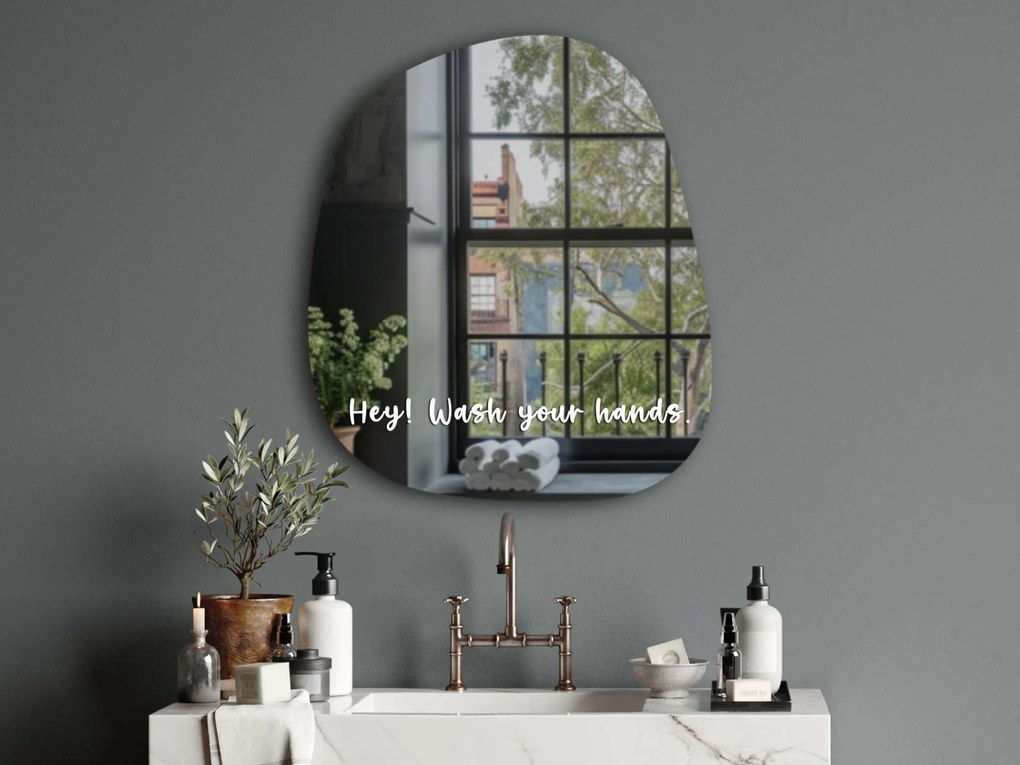 Tükör matrica S32 – Hey! Wash your hands.