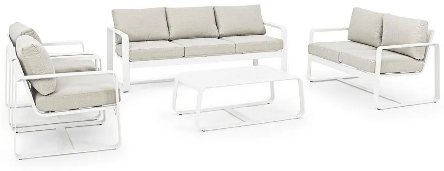 Fehér alumínium kerti kanapé Merrigan – Bizzotto