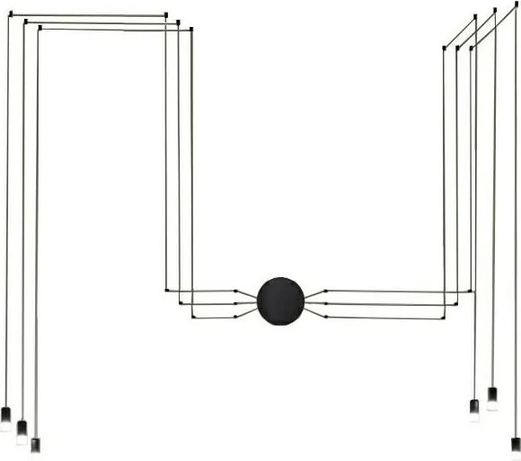 KING HOME JD0032-6W FLUSSO Többágú Függesztett Lámpa Fekete G9 IP20