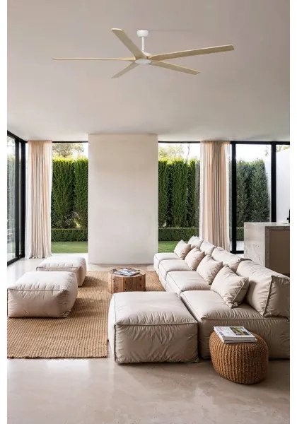 FARO 34191WT - BIGWOOD XL mennyezeti ventilátor fenyő/fehér, 200 cm, DO