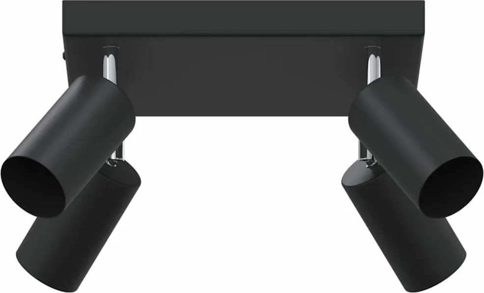 vidaXL Mennyezeti spotlámpa fényszórókkal Fekete 26 x 26 x 16 cm Fém