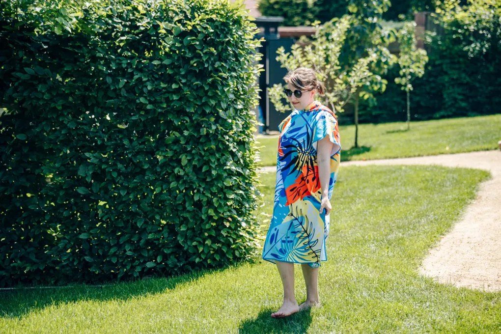 Poncsó törölköző SUMMER FRESH kék-sárga 80×145 cm