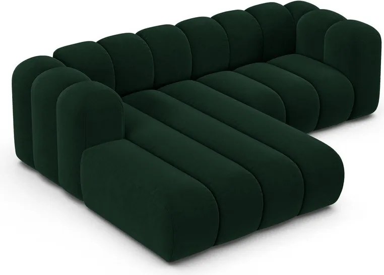 Sötétzöld sarokkanapé (bal oldali) Lupine – Micadoni Home