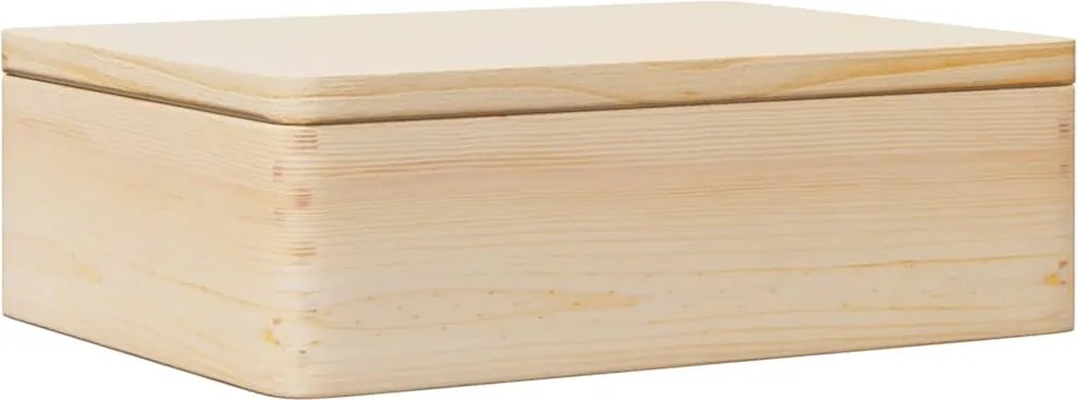 vidaXL Fa doboz fedővel 40x30x13 cm tömör fa fenyő