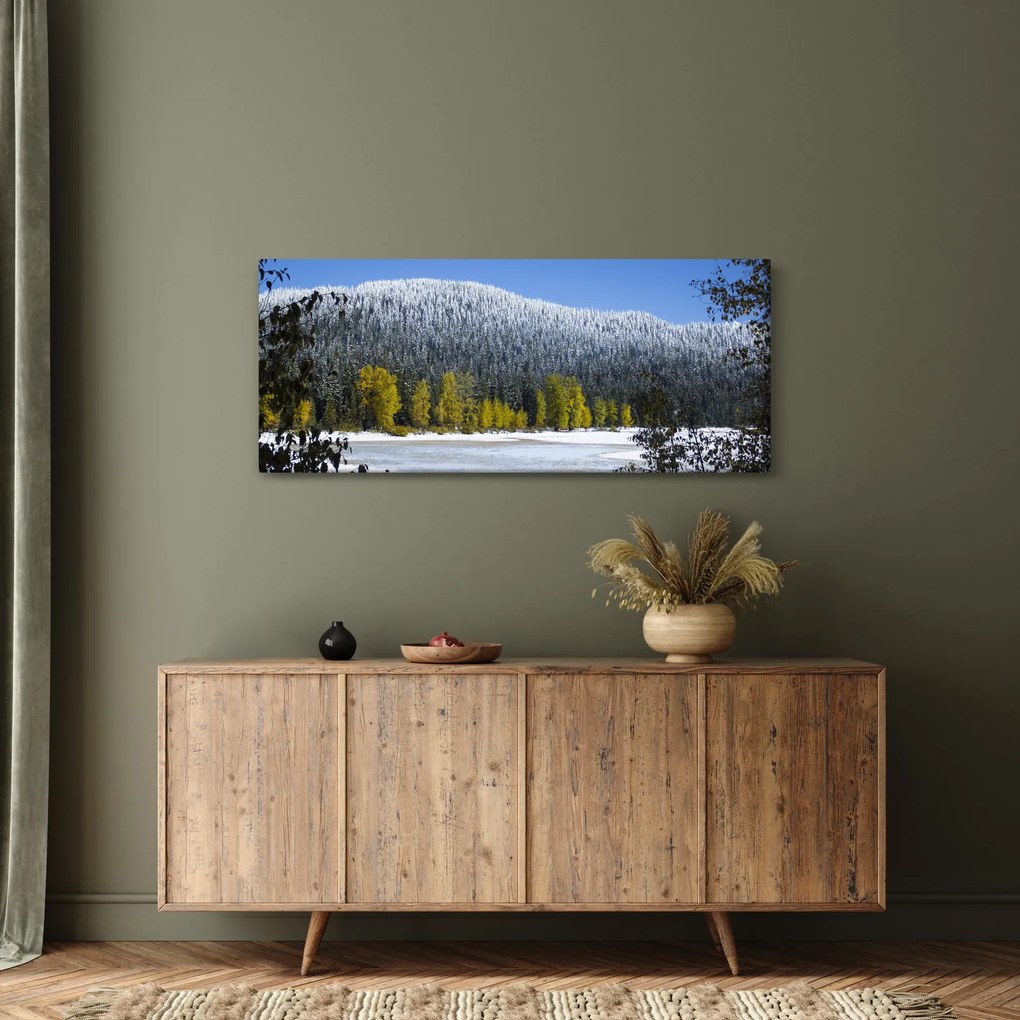 Kép - havas hegyek télen (120x50 cm)