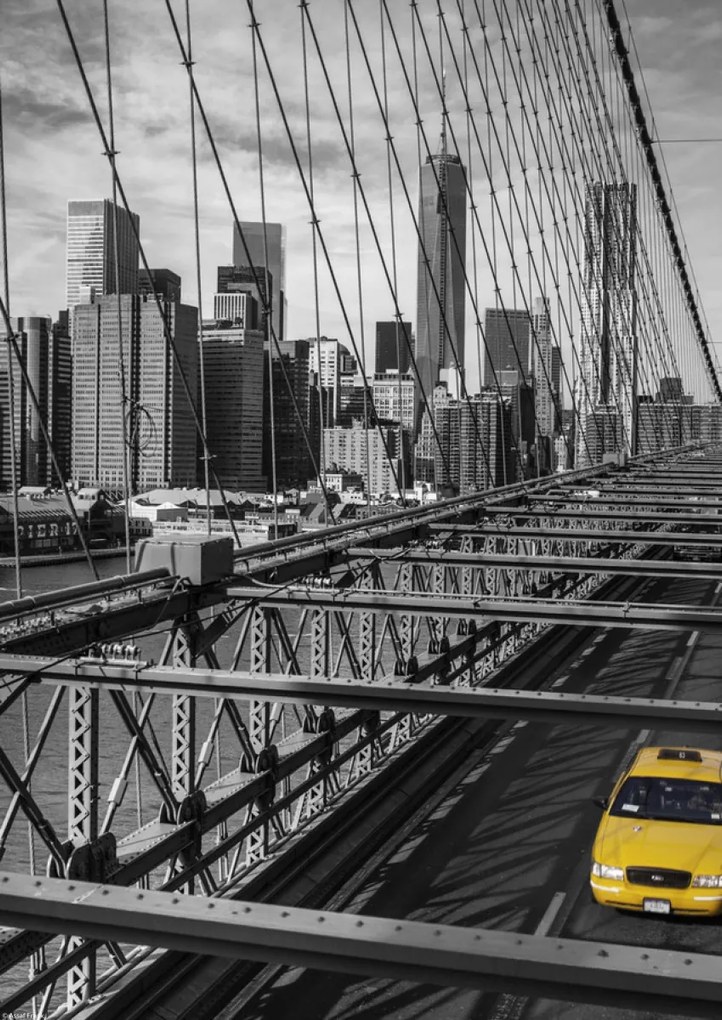 Poszter 29,7x42cm Taxi a Brooklyn hídon, Assaf Frank