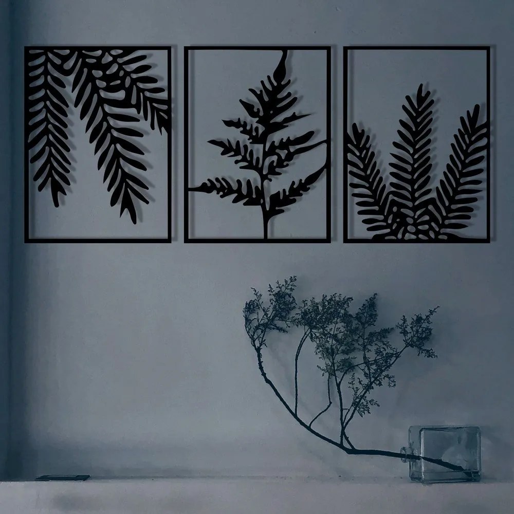 Fém fali dekoráció készlet 3 db-os 118x50 cm Yakomo – Wallity