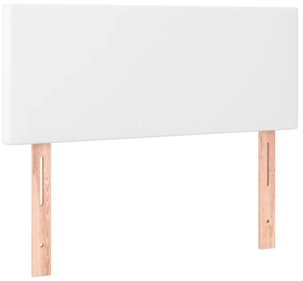 fehér műbőr rugós ágy matraccal és LED-del 120x200 cm