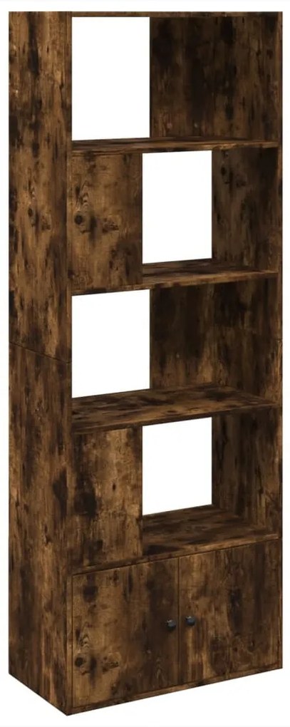 füstös tölgy színű szerelt fa könyvespolc 70 x 36 x 189 cm