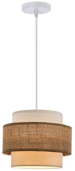 Csillár zsinóron JUTA 1xE27/40W/230V barna/fehér