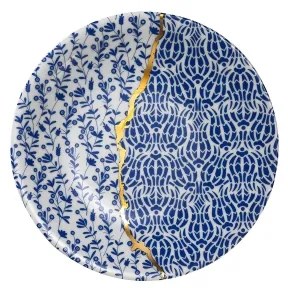28 darabos porcelán étkészlet – fehér/arany/kék