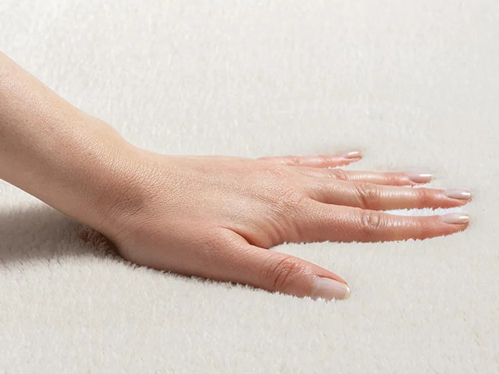 Krém színű plüss shaggy szőnyeg, 80x250cm, Star Shaggy