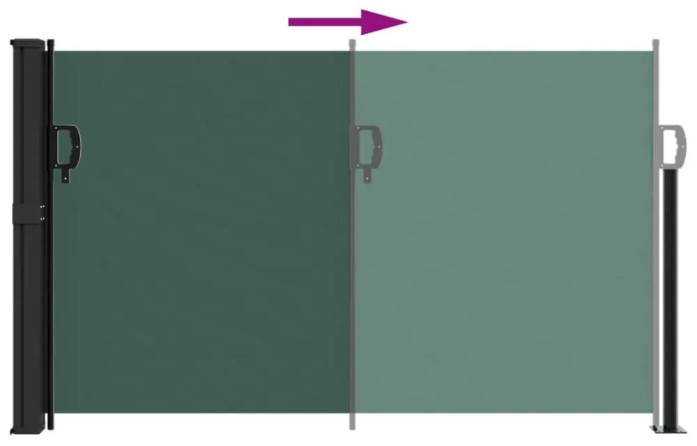 sötétzöld behúzható oldalsó napellenző 117 x 300 cm