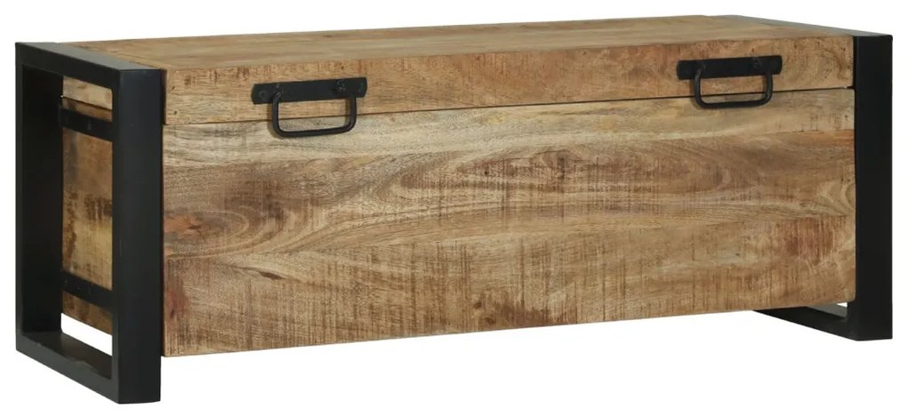 Tároló ládák 80x30x30cm tömör mangófából és fémkerettel