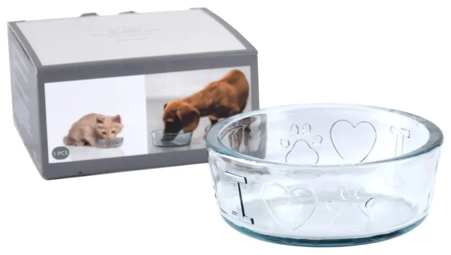 Üveg tálka kisállatoknak ø 14,5 cm – Ego Dekor