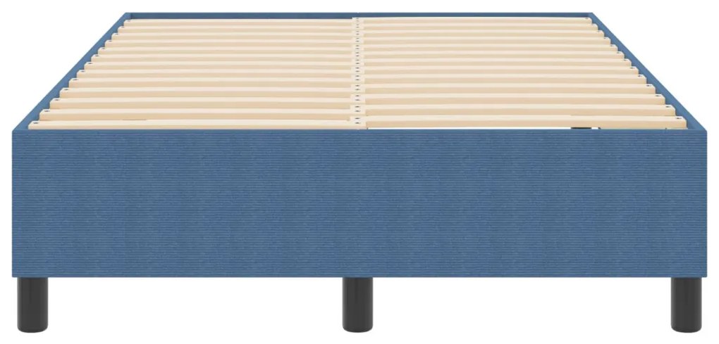 Boxspring Ágy Kék Kis Dupla Kordbársony