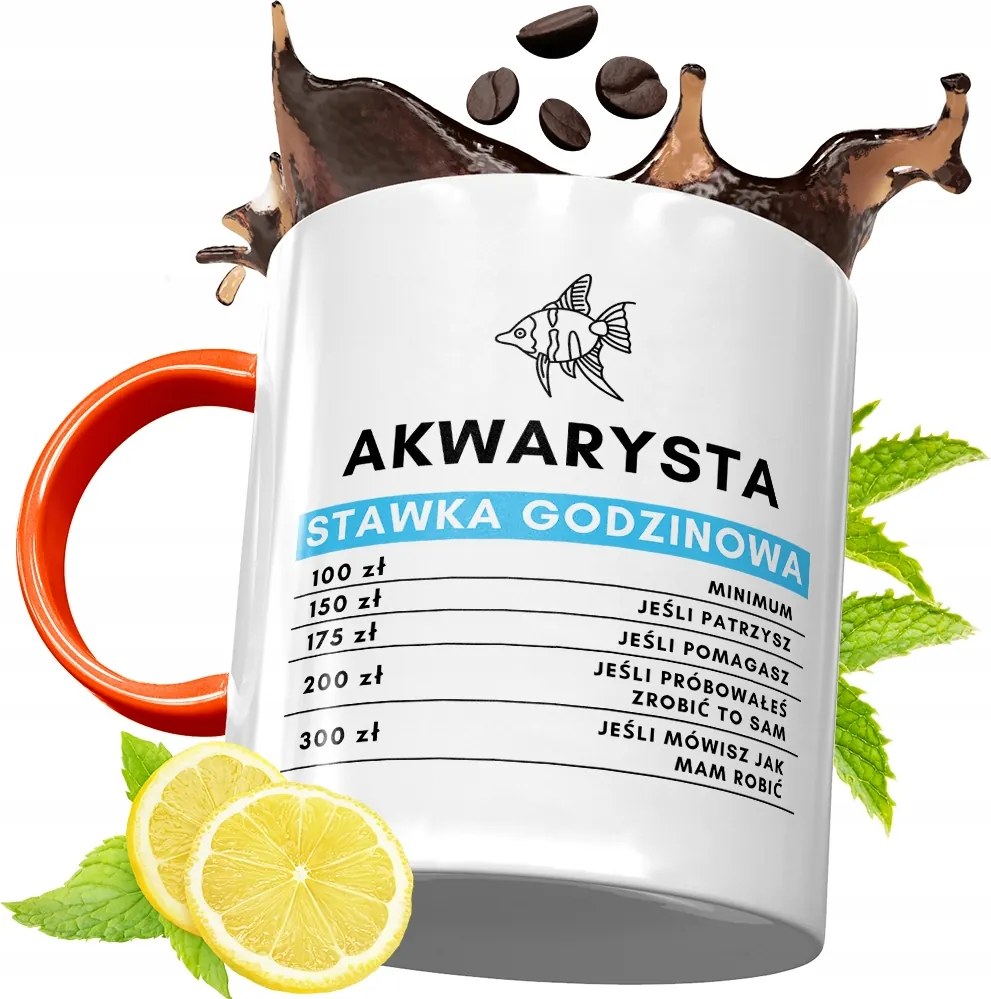 Narancssárga Bögre Akvarista Ajándék fényképes nyomtatással