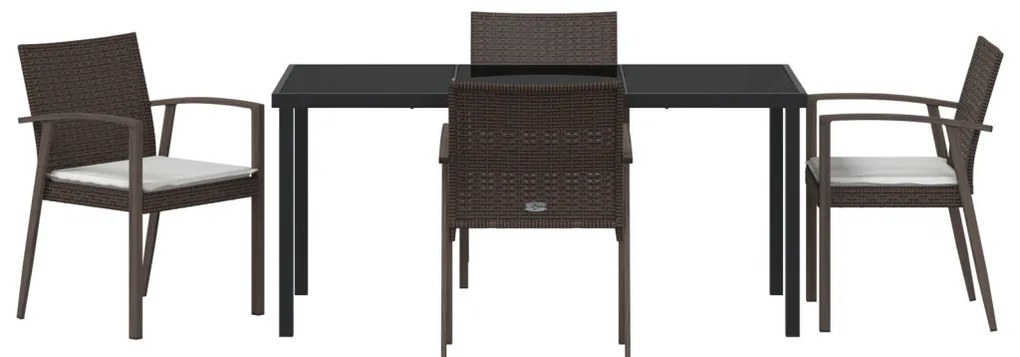 3 darabos készlet Barna PE Rattan Közepes Tartós