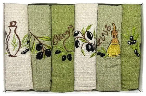 Konyhai törülköző Olive 2 szett 6 db