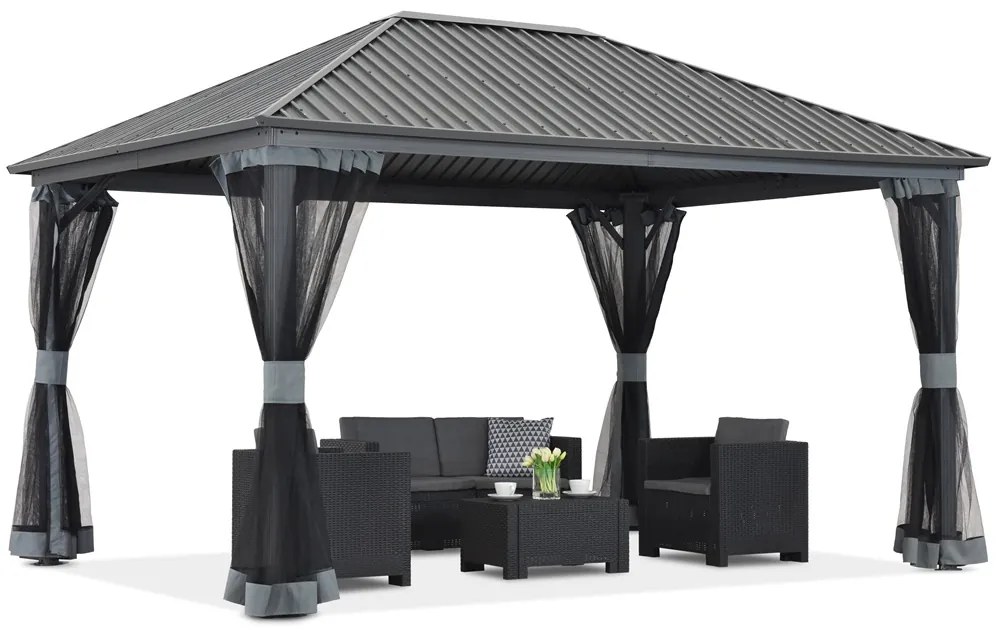 Fém pavilon Szardínia 4x4 Garden Point antracit