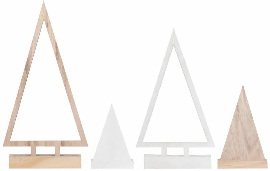 Dekoratív karácsonyi fák NORDIC FOREST, készlet 4 db