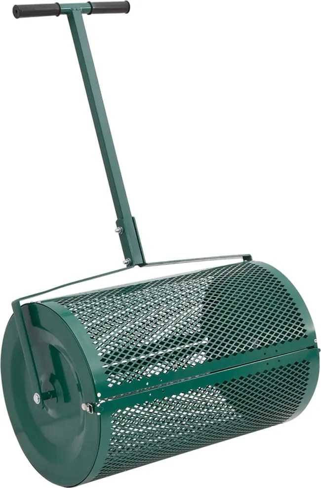 vidaXL 75L zöld acél komposztszóró Ø40x60 cm