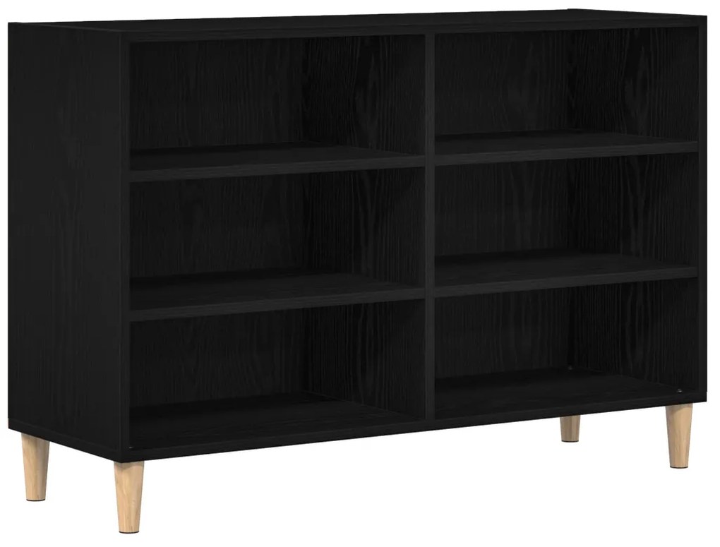 Fekete tölgyfa oldalszekrény 103,5x35x70 cm Műszaki fa