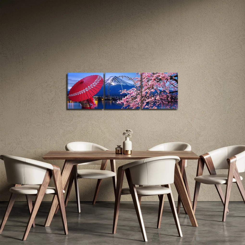 Kép - Kilátás a csúcsra, Japán (órával) (90x30 cm)