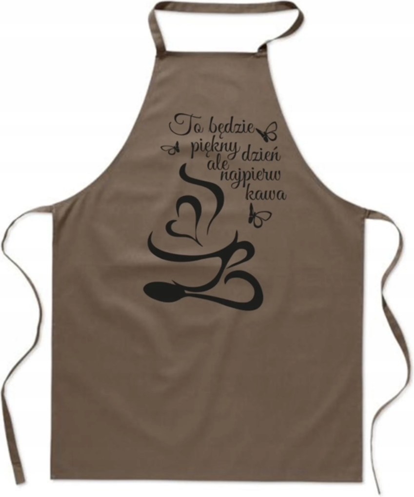 Bézs Kötény Nyomtatott Konyha Gyönyörű Nap Először Kávé férfi női