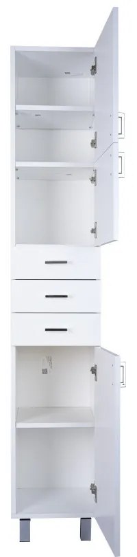 Viva STYLE Fürdőszoba ÁLLÓSZEKRÉNY 192 magas POLCOS - JOBBOS - 35 x 33 x 192 cm