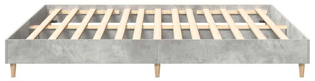 betonszürke szerelt fa ágykeret matrac nélkül 200 x 200 cm
