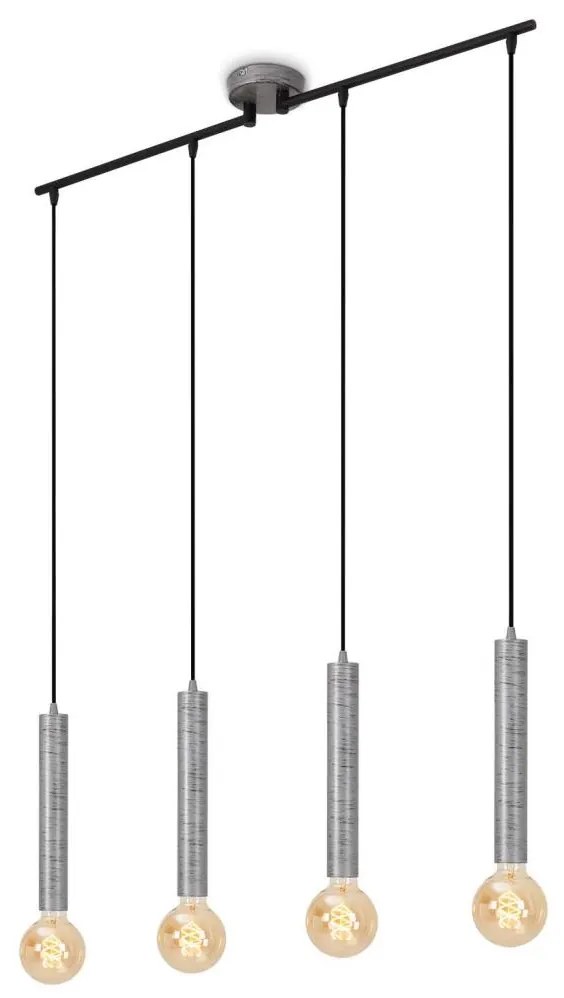 Briloner - Csillár zsinóron LONGA 4xE27/60W/230V ezüst