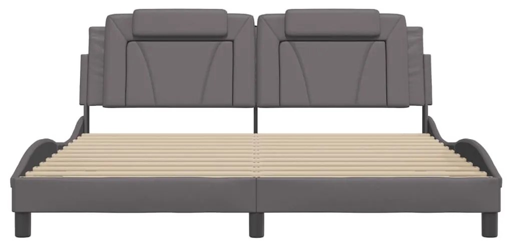 szürke ágykeret Viana LED-ekkel matrac nélkül 180 x 200 cm