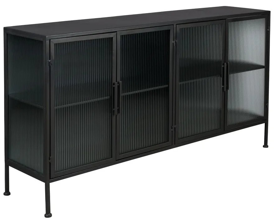 Fekete fém tálalószekrény 150x80 cm Boli – Dutchbone